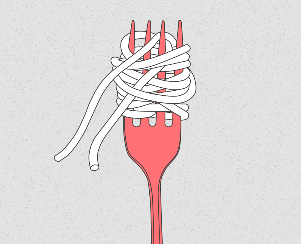 Illustration Spaghetti, von hold, Bern