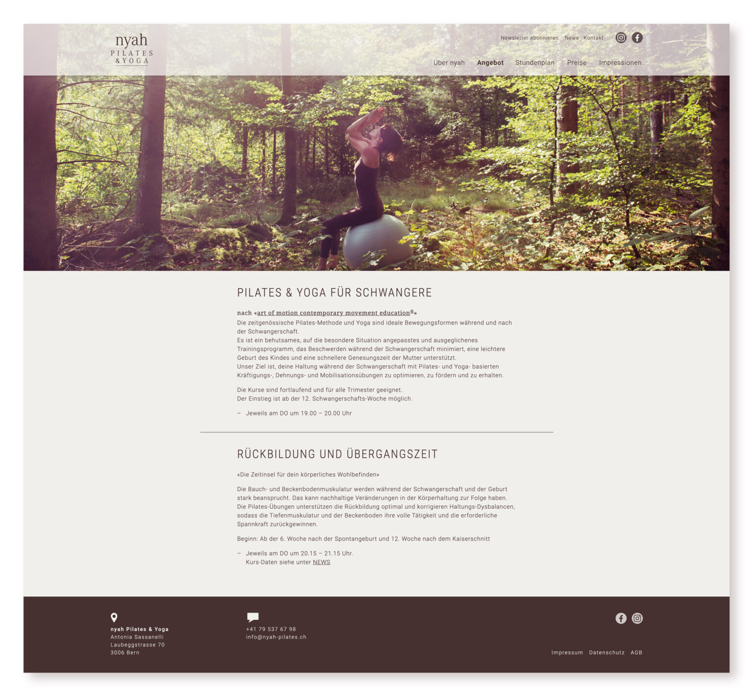 Webdesign für Pilatesstudio