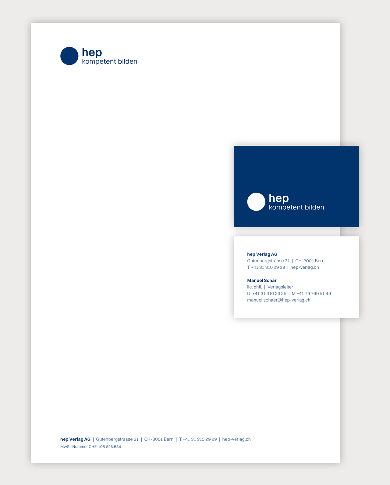 Redesign von Firmenauftritt / Corporate Design für den hep Verlag