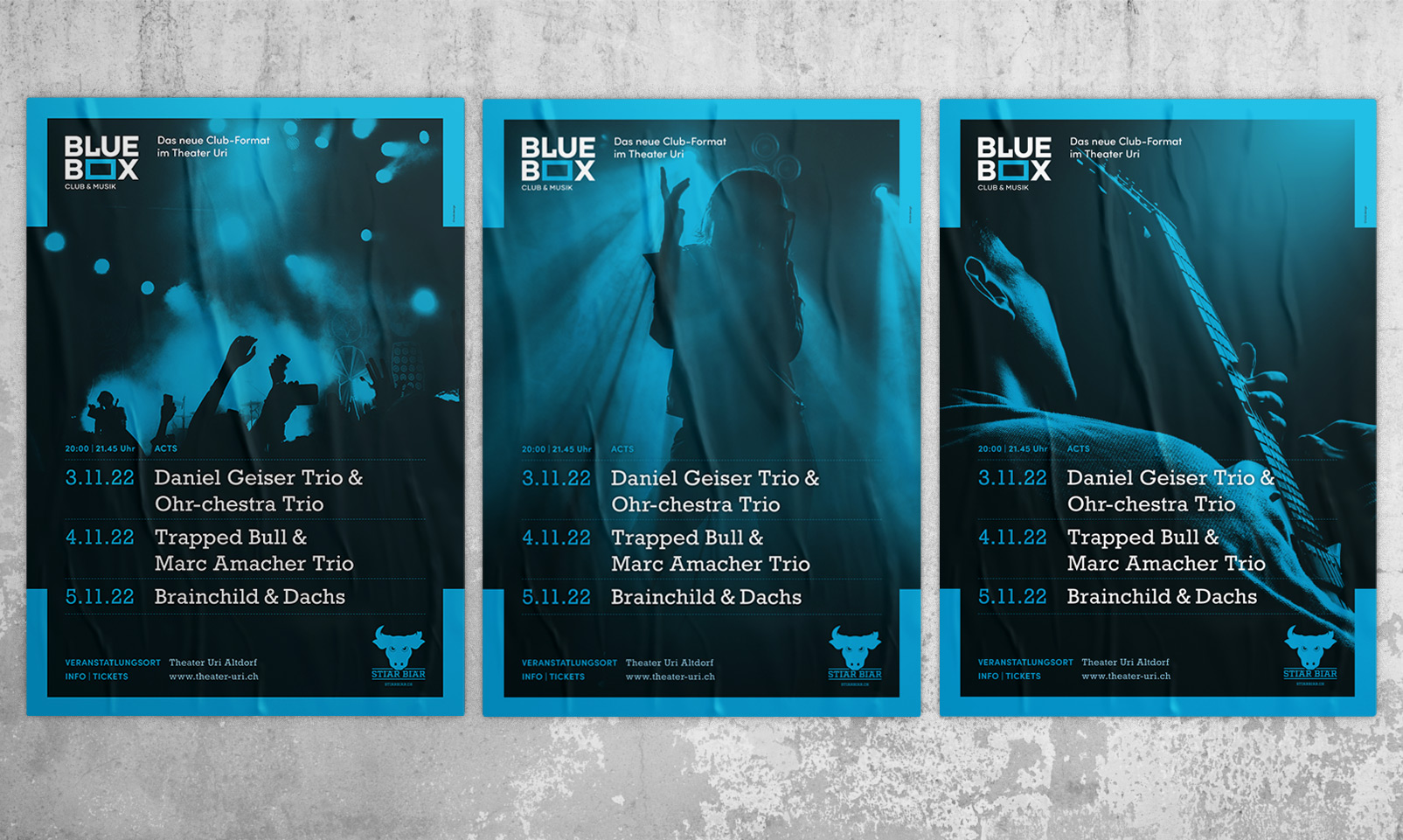 Branding für Blue Box Festival (Plakate)