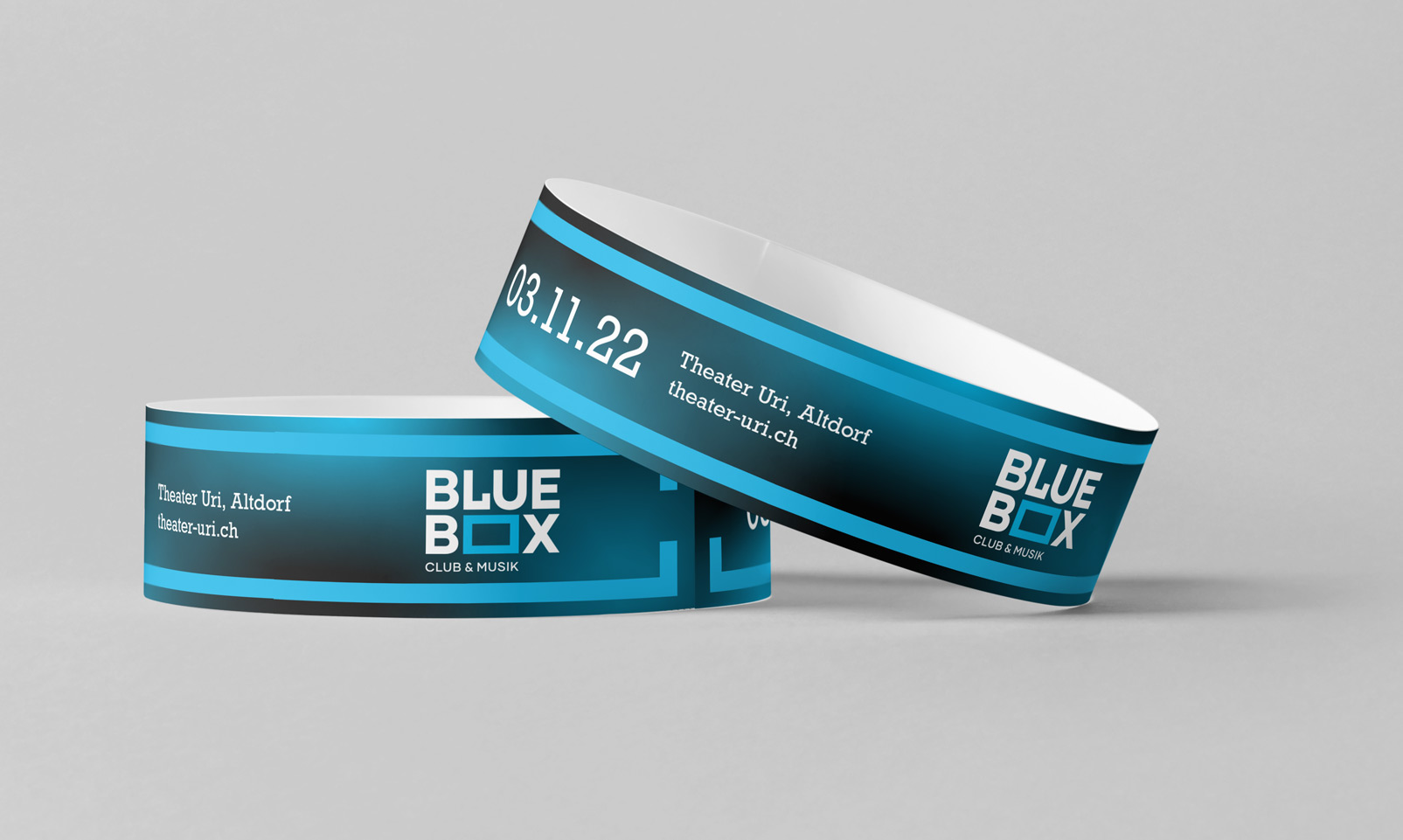 Branding – Plakat Blue Box Festivalarmband