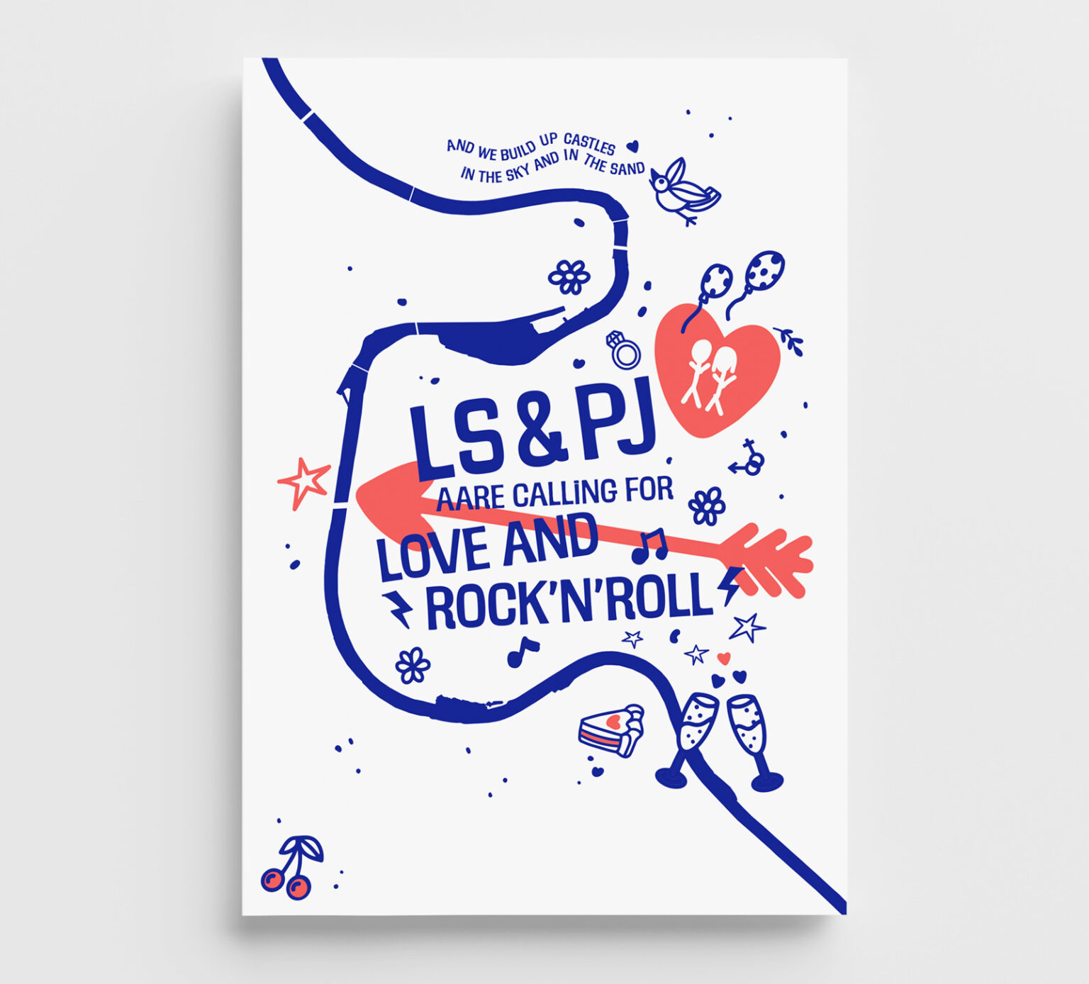 Hochzeitseinladung: Grafikdesign, Illustration