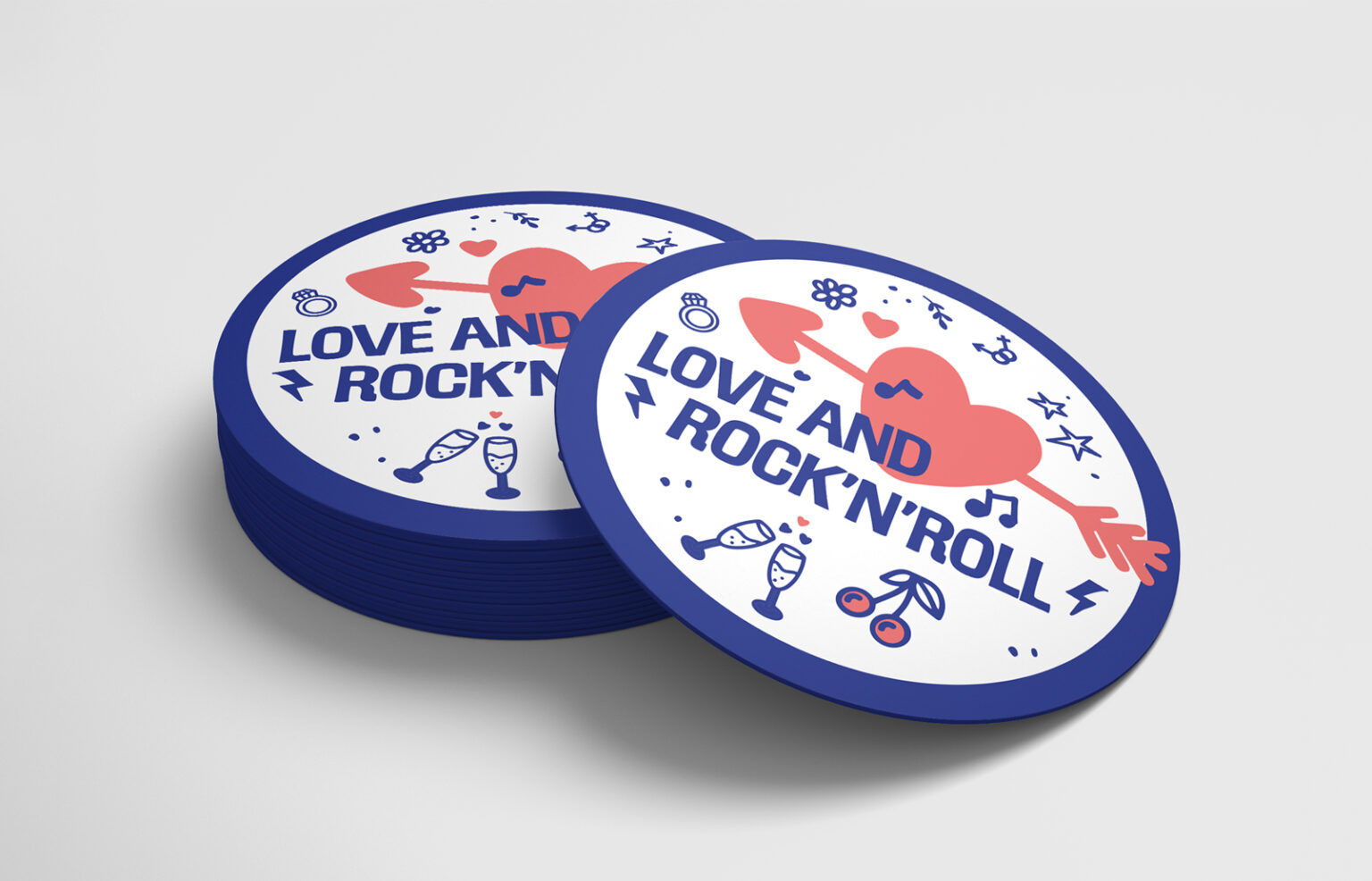 Hochzeits-Bierdeckel: Grafikdesign, Illustration