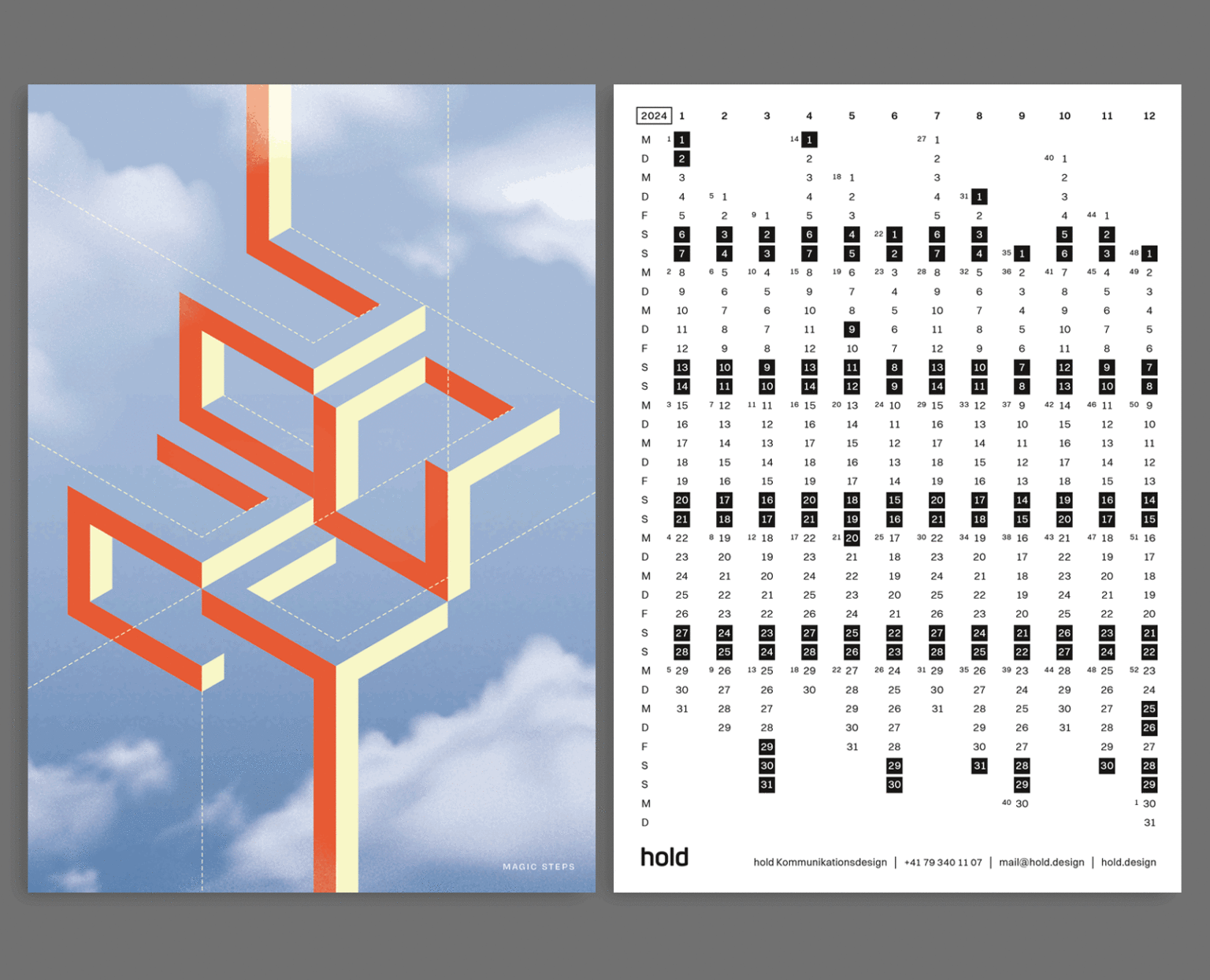 Grafikdesign Kalender 2024
