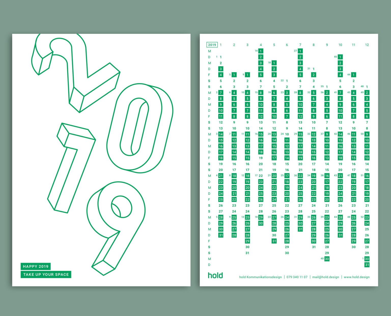 Grafik Bern, Design für Kalender 2019
