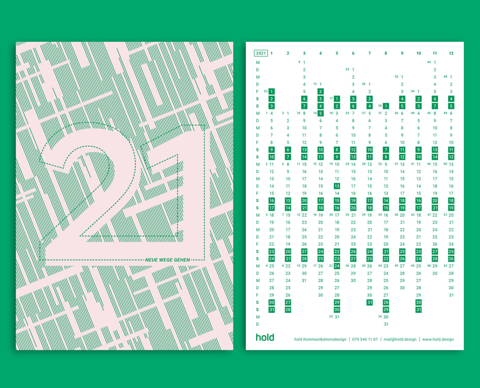 Grafikdesign Bern, Jahreskalender 2021
