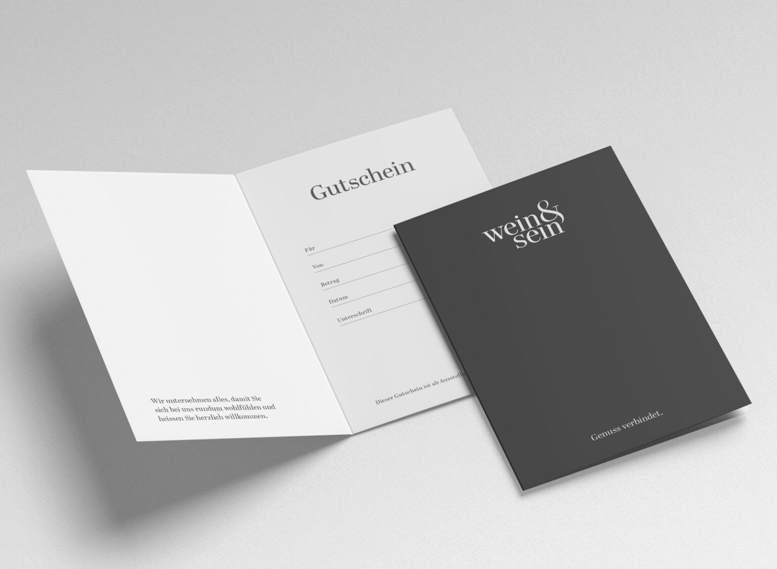 Branding Gutschein für Wein&Sein, Bern