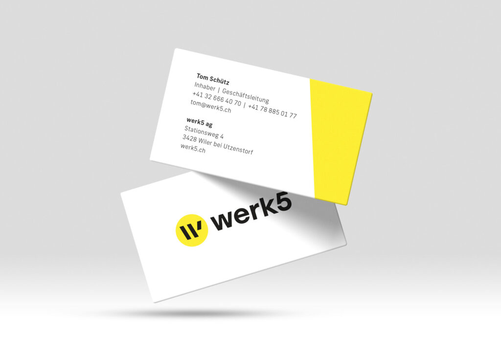 Corporate Design für werk 5 (Visitenkarten)