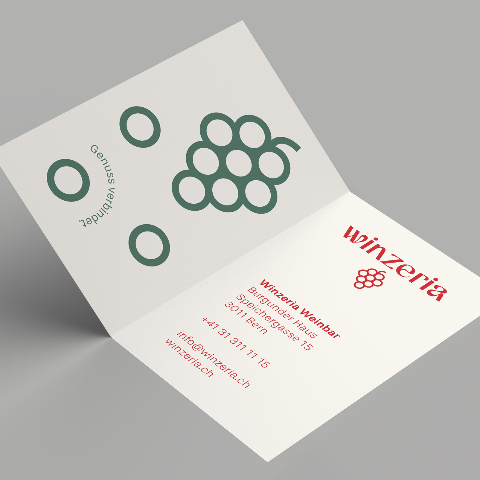 Markenauftritt für Winzeria Weinbar – Visitenkarte